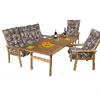 Trópusi akácia masszív kerti bútorok párnákkal együtt  179000 Ft